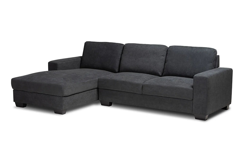 Nevin Dark Grey Fabric Upholstered Sectional Sofa with Left Facing Chaise iHome Studio