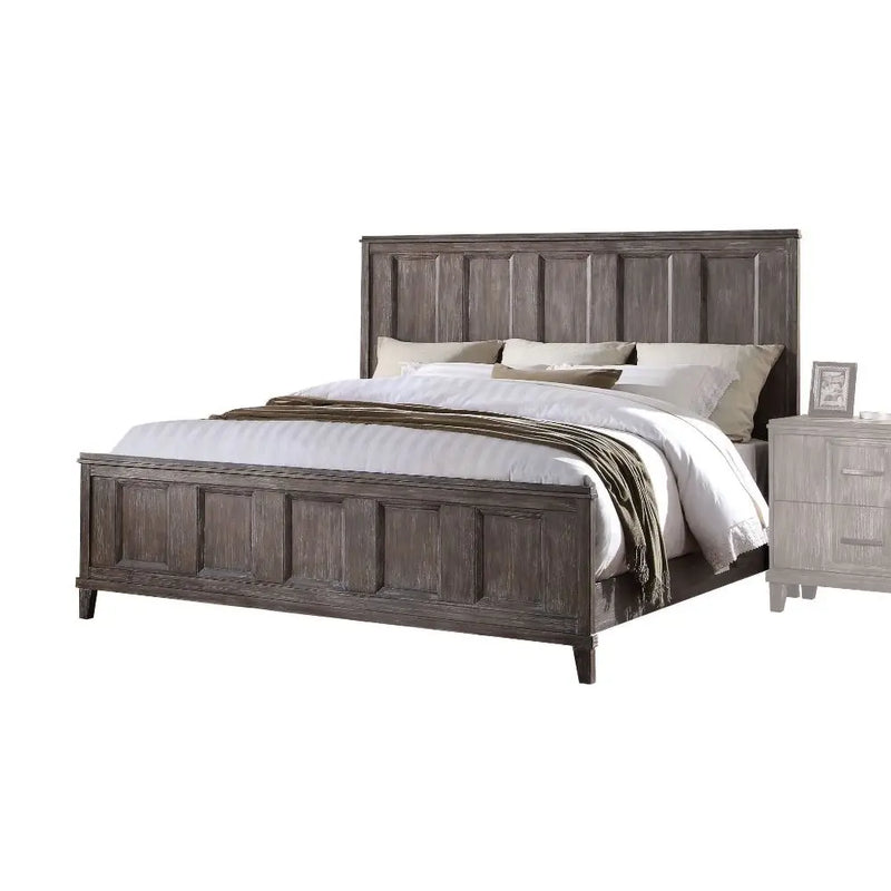 Olive King Bed w/Raised Panel Headboard, Oak iHome Studio