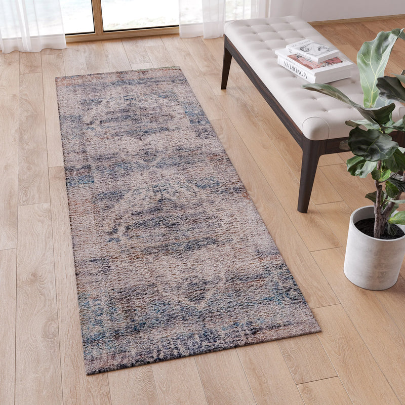 Olivia Collection Artisan Old English Style Traditional Rug - 2'x6' - Blue Polyester iHome Studio