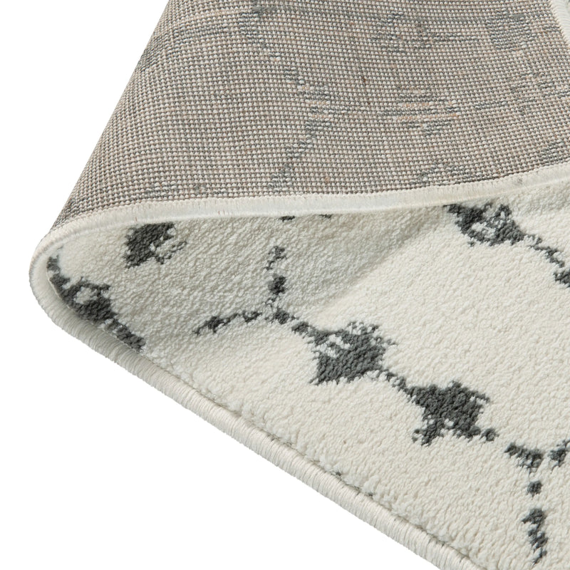 Olivia Collection Geometric Bohemian Low Pile Rug - 8' x 10' - Ivory/Gray Polyester iHome Studio