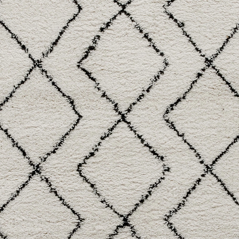 Olivia Collection Geometric Style Bohemian Shag Area Rug - 8' x 10' - Ivory iHome Studio