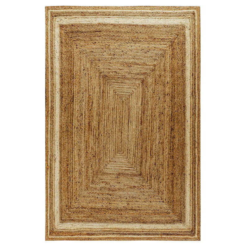 Olivia Collection Natural Fiber Jute Area Rug 8' x 10' - Braided Indoor Jute Rug - Natural Area Rugs iHome Studio