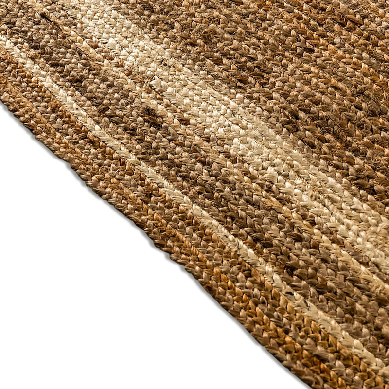 Olivia Collection Natural Fiber Jute Area Rug 8' x 10' - Braided Indoor Jute Rug - Natural Area Rugs iHome Studio