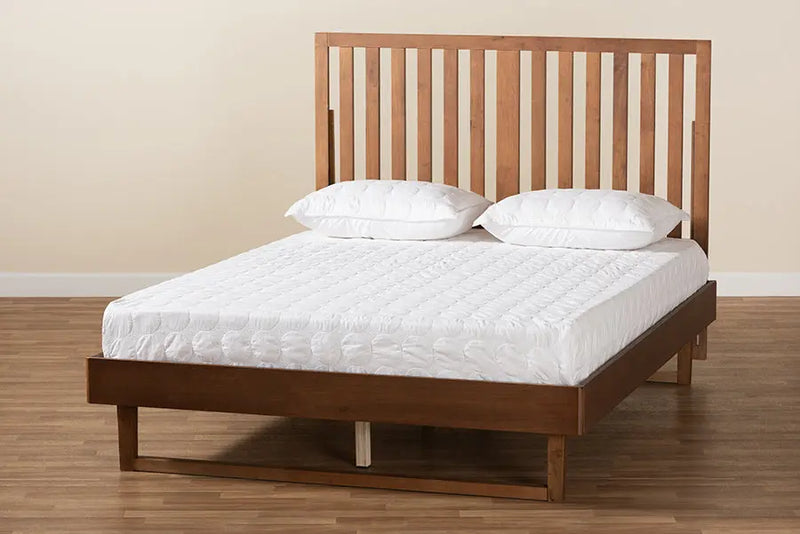 Oxford Walnut Brown Finished Wood Platform Bed (King) iHome Studio