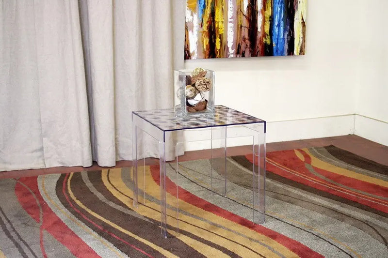 Parq Clear Acrylic Modern End Table iHome Studio