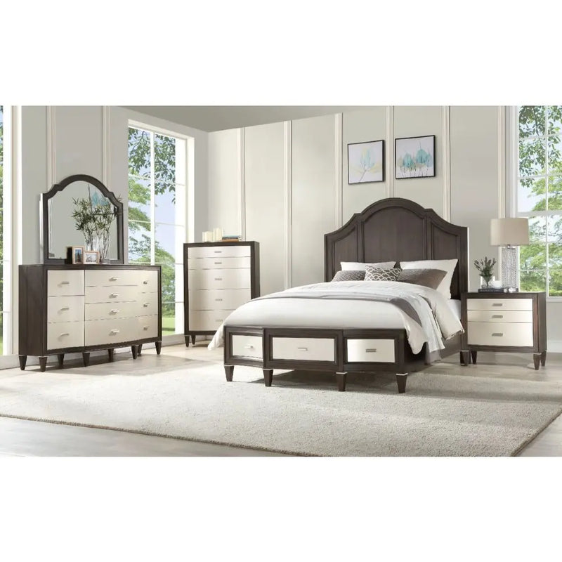 Patrick Queen Bed, Walnut iHome Studio