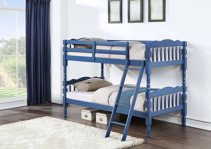 Penny Twin/Twin Bunk Bed, Dark Blue Finish iHome Studio