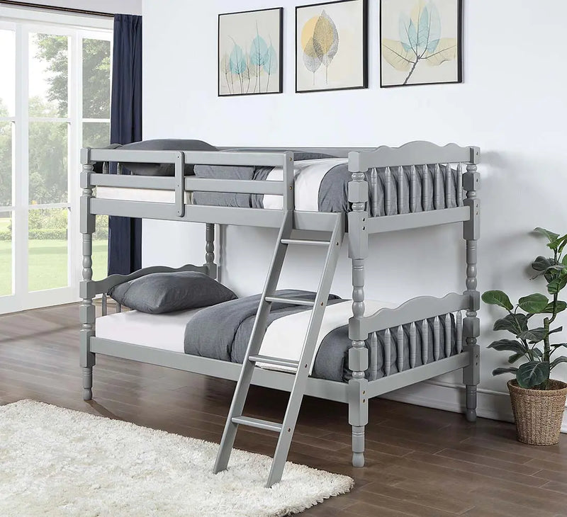 Penny Twin/Twin Bunk Bed, Gray Finish iHome Studio