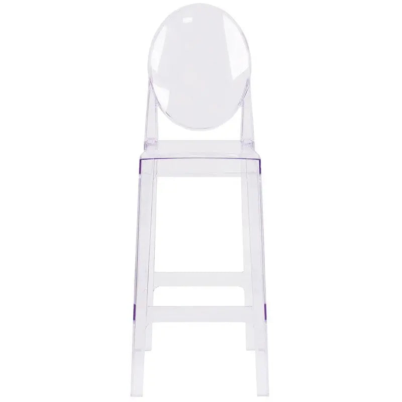 Pocas Ghost Barstool with Oval Back in Transparent Crystal iHome Studio