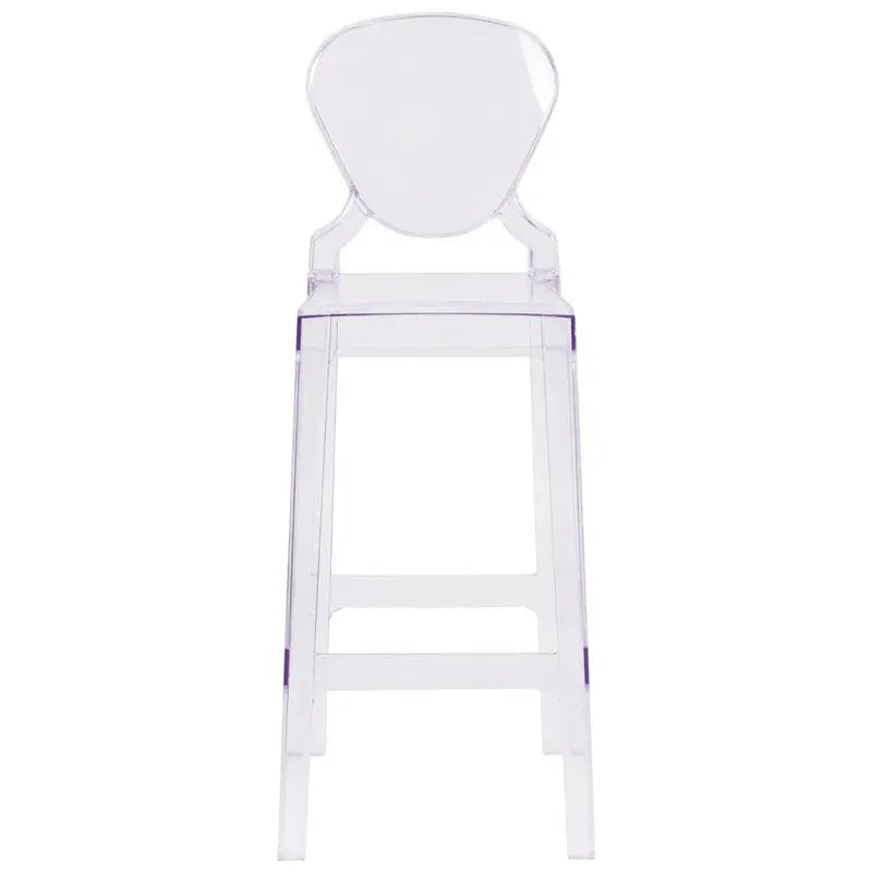 Pocas Ghost Barstool with Tear Back in Transparent Crystal iHome Studio