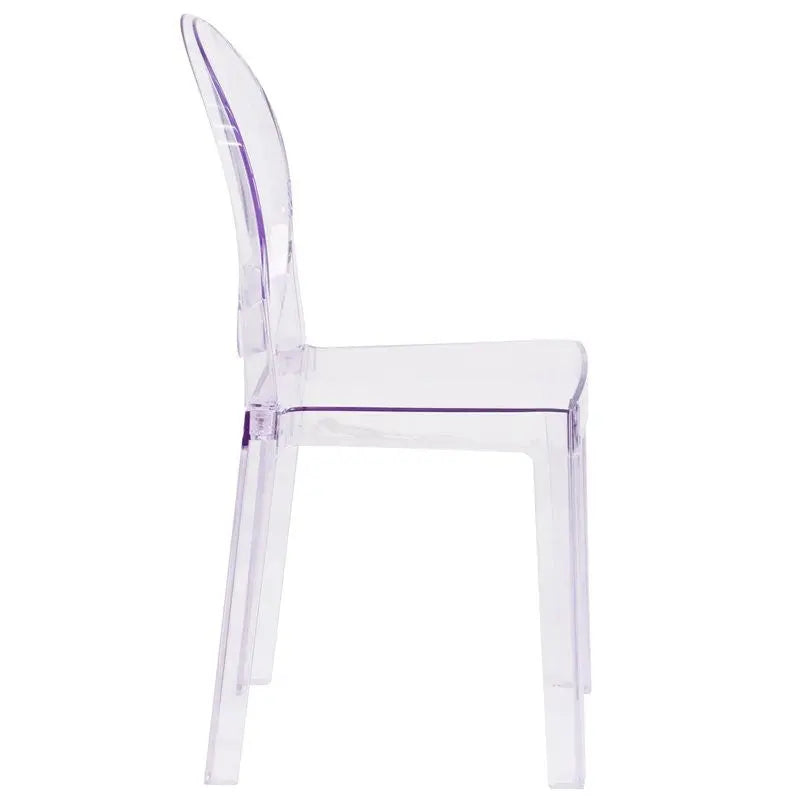 Pocas Ghost Chair with Oval Back in Transparent Crystal iHome Studio