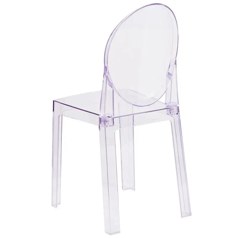 Pocas Ghost Chair with Oval Back in Transparent Crystal iHome Studio