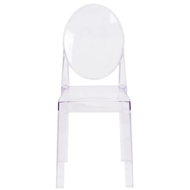 Pocas Ghost Chair with Oval Back in Transparent Crystal iHome Studio