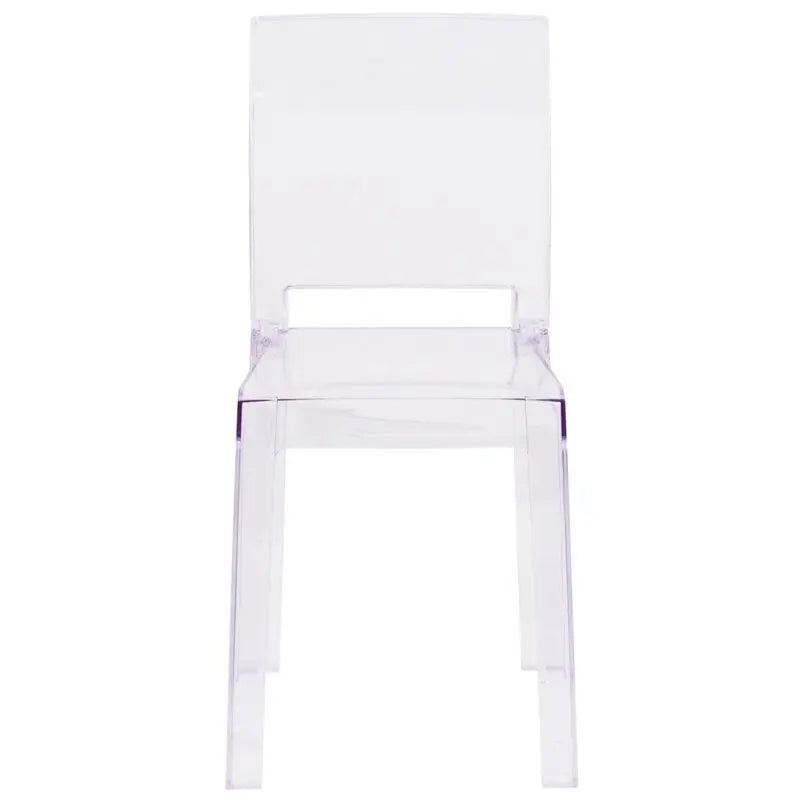 Pocas Ghost Chair with Square Back in Transparent Crystal iHome Studio