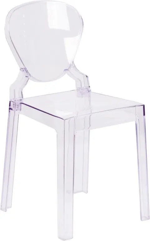Pocas Ghost Chair with Tear Back in Transparent Crystal iHome Studio