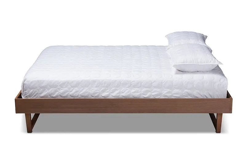 Quinn Walnut Brown Wood Platform Bed (Full) iHome Studio