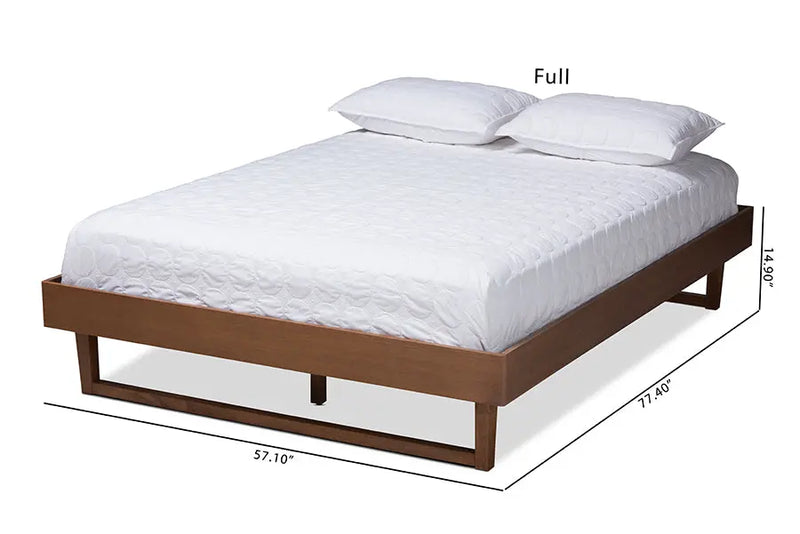 Quinn Walnut Brown Wood Platform Bed (Full) iHome Studio