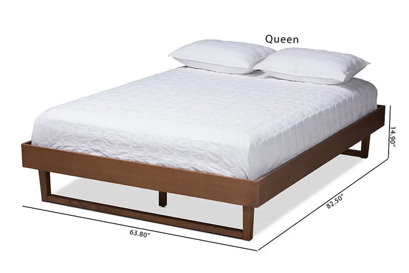 Quinn Walnut Brown Wood Platform Bed (Full) iHome Studio