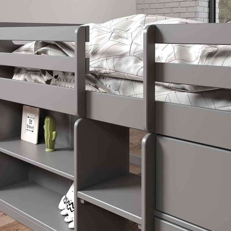 Renata Twin Loft Bed , Gray Finish iHome Studio