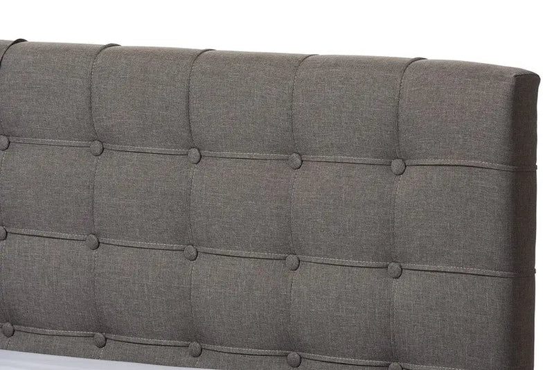 Rene Grey Fabric 4-drawer Storage Platform Bed w/Button Tufted Headboard (King) iHome Studio