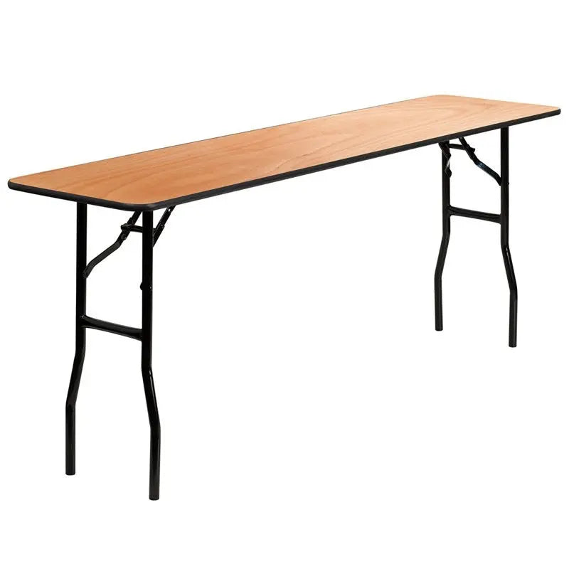 Rivera 18'' x 72'' Rectangular Wood Folding Table, 0.75'' Plywood Top iHome Studio