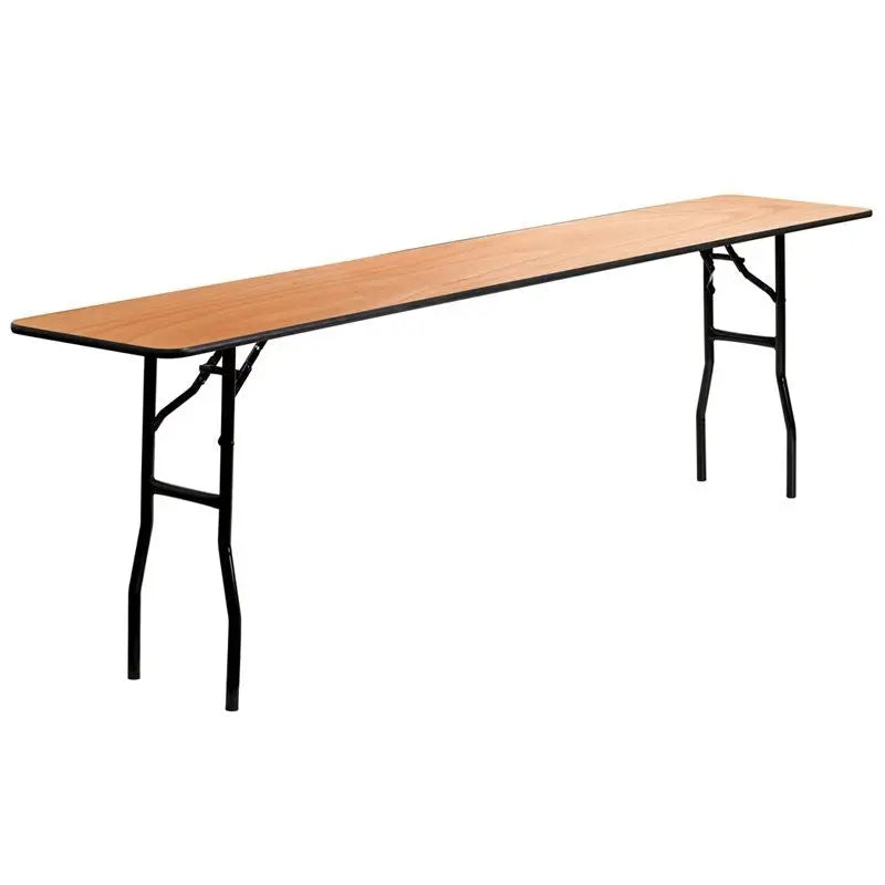 Rivera 18'' x 96'' Rectangular Wood Folding Table, 0.75'' Plywood Top iHome Studio