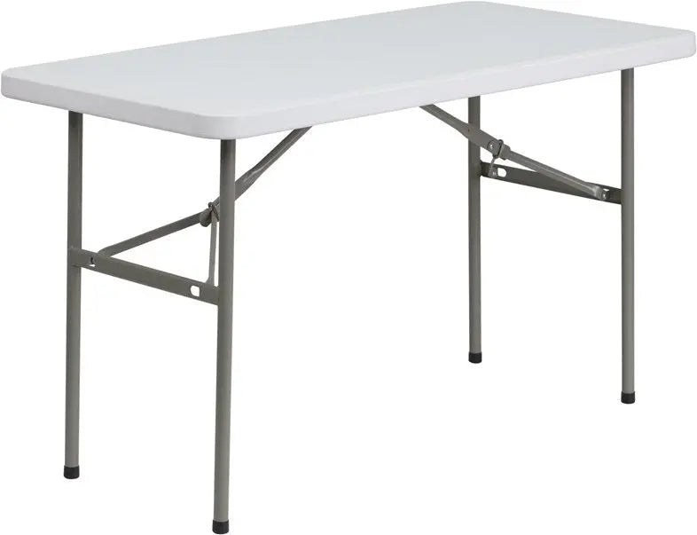 Rivera 24''W x 48''L Plastic Folding Table, Granite White, 330 lb Load iHome Studio