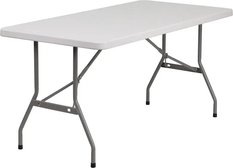 Rivera 30''W x 60''L  Plastic Folding Table, Granite White, 260 lb Load iHome Studio