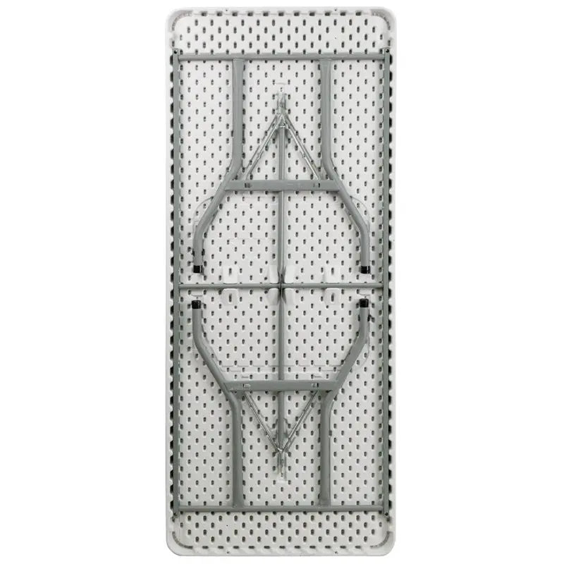 Rivera 30''W x 72''L Rectangular Plastic Folding Table, Granite White iHome Studio