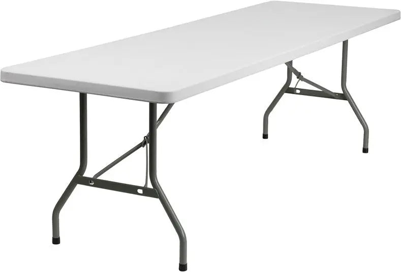 Rivera 30''W x 96''L Plastic Folding Table, Granite White, 1.75" Thick iHome Studio