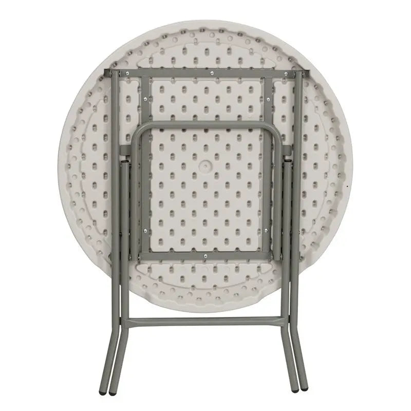 Rivera 32'' Round Plastic Folding Table, Granite White, 220 lb Load iHome Studio