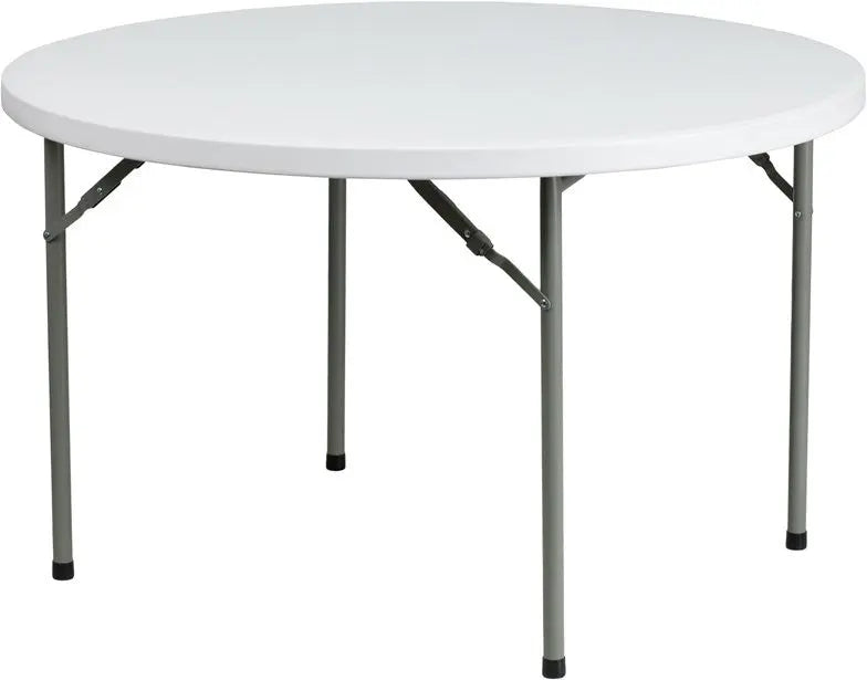 Rivera 48'' Round Plastic Folding Table, Granite White, 1.5" Thick iHome Studio