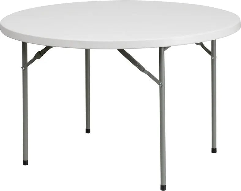 Rivera 48'' Round Plastic Folding Table, Granite White, 500 lb Load iHome Studio