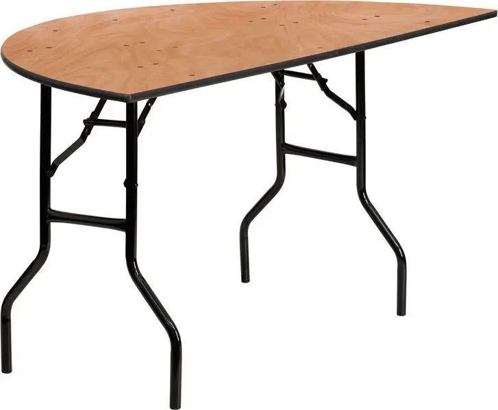Rivera 60'' Half-Round Wood Folding Banquet Table, 551 lb Load iHome Studio