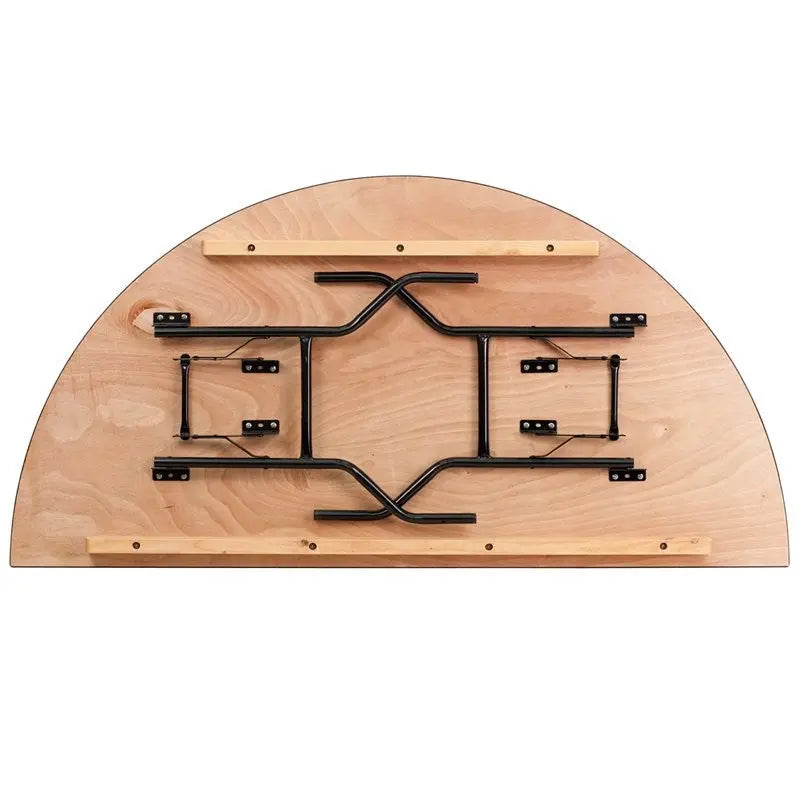 Rivera 72'' Half-Round Wood Folding Banquet Table, 617 lb Load iHome Studio
