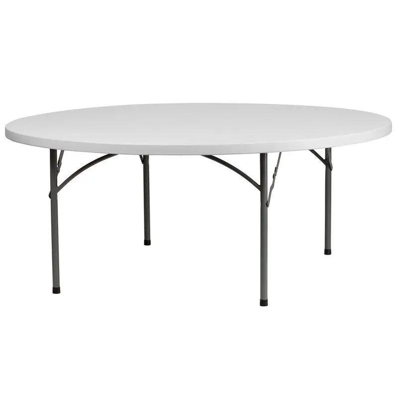 Rivera 72'' Round Plastic Folding Table, Granite White, 992 lb Load iHome Studio