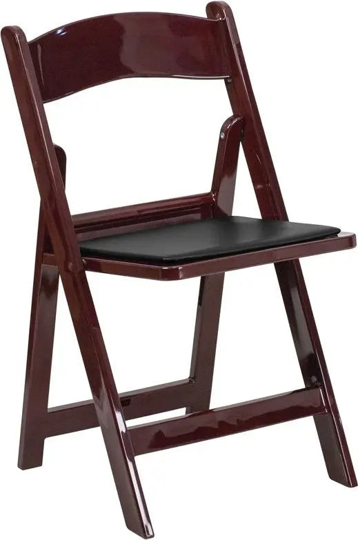 Rivera Heavy Duty Resin Folding Chair, Red/Black Vinyl Seat iHome Studio