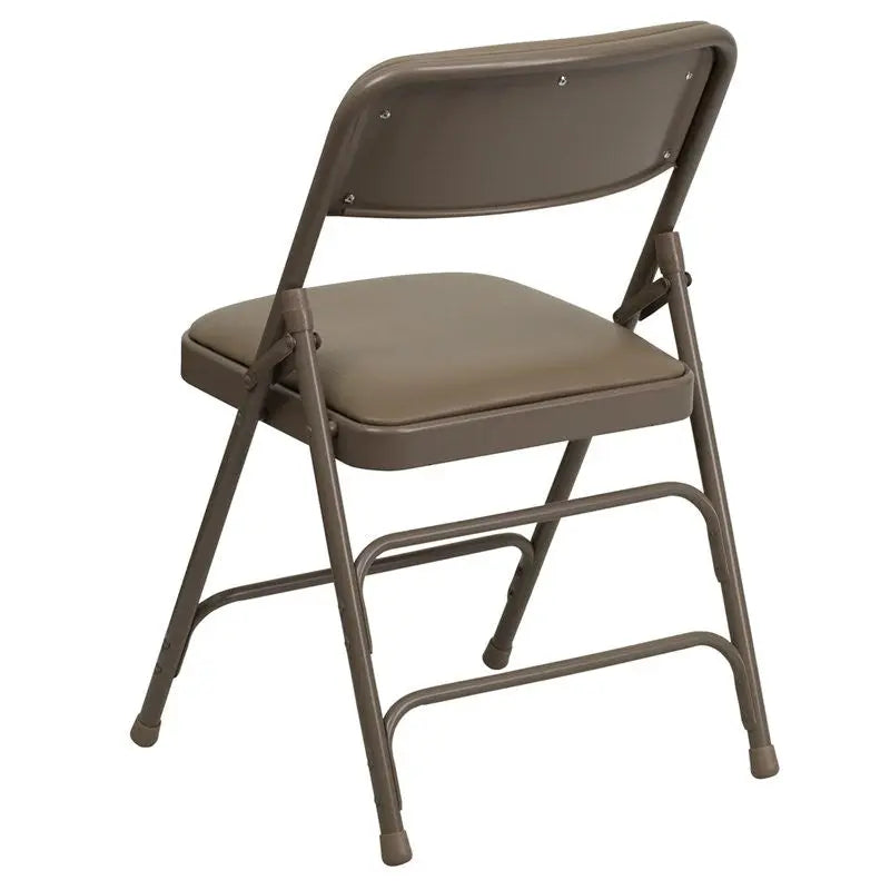 Rivera Metal Folding Chair, Beige Vinyl Seat/Back, 1'' Foam iHome Studio