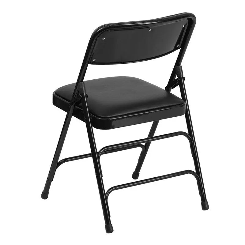 Rivera Metal Folding Chair, Black Vinyl Seat/Back, 1'' Foam iHome Studio