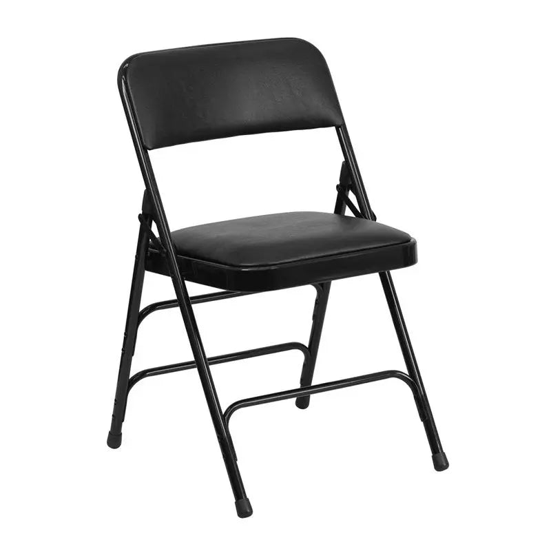 Rivera Metal Folding Chair, Black Vinyl Seat/Back, 1'' Foam iHome Studio