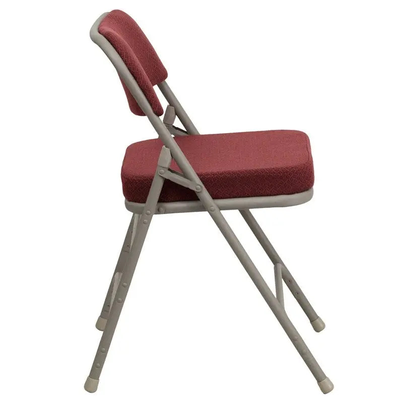 Rivera Metal Folding Chair, Burgundy Fabric Seat/Back, 2.5'' Foam iHome Studio