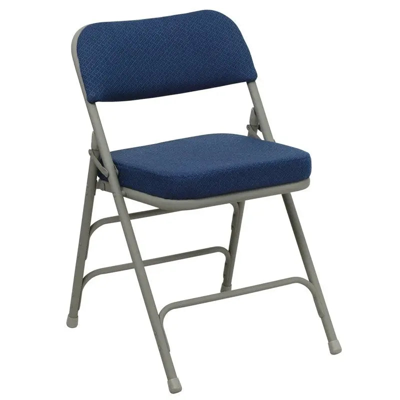 Rivera Metal Folding Chair, Navy Fabric Seat/Back, 2.5'' Foam iHome Studio