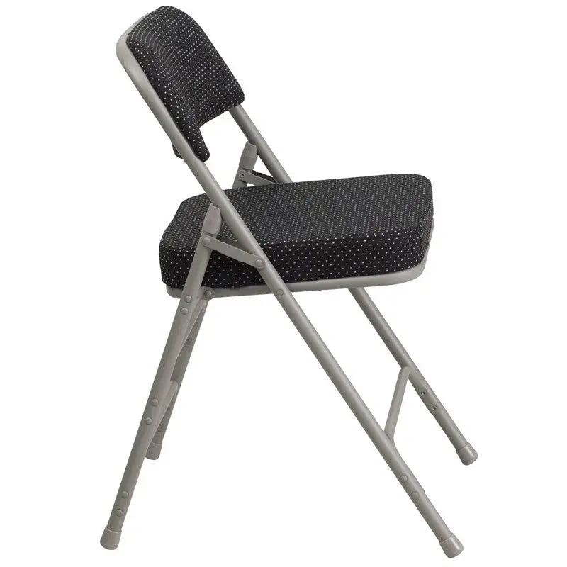 Rivera Padded Metal Folding Chair, Black Pin-Dot Fabric Seat/Back, 2.5'' Foam iHome Studio