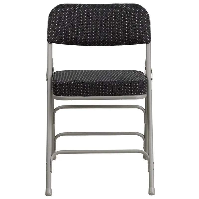 Rivera Padded Metal Folding Chair, Black Pin-Dot Fabric Seat/Back, 2.5'' Foam iHome Studio