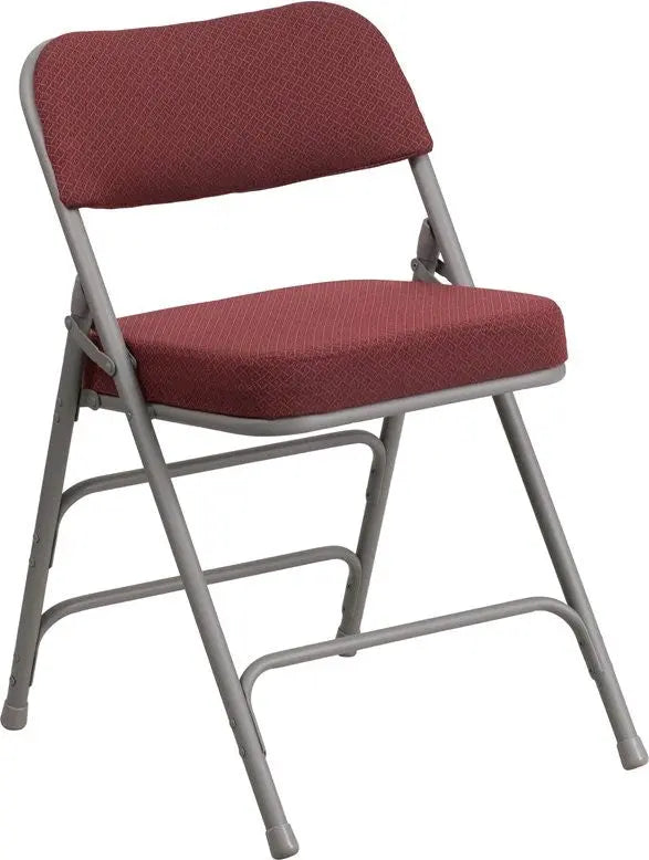 Rivera Padded Metal Folding Chair, Burgundy Fabric Seat/Back, 2.5'' Foam iHome Studio