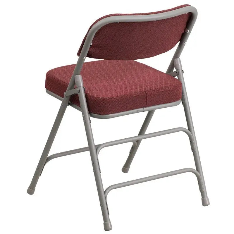Rivera Padded Metal Folding Chair, Burgundy Fabric Seat/Back, 2.5'' Foam iHome Studio