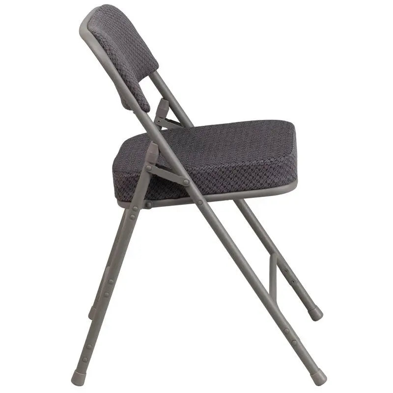 Rivera Padded Metal Folding Chair, Grey Fabric Seat/Back, 2.5'' Foam iHome Studio