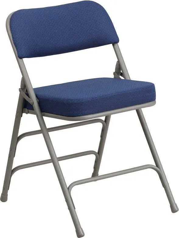 Rivera Padded Metal Folding Chair, Navy Fabric Seat/Back, 2.5'' Foam iHome Studio