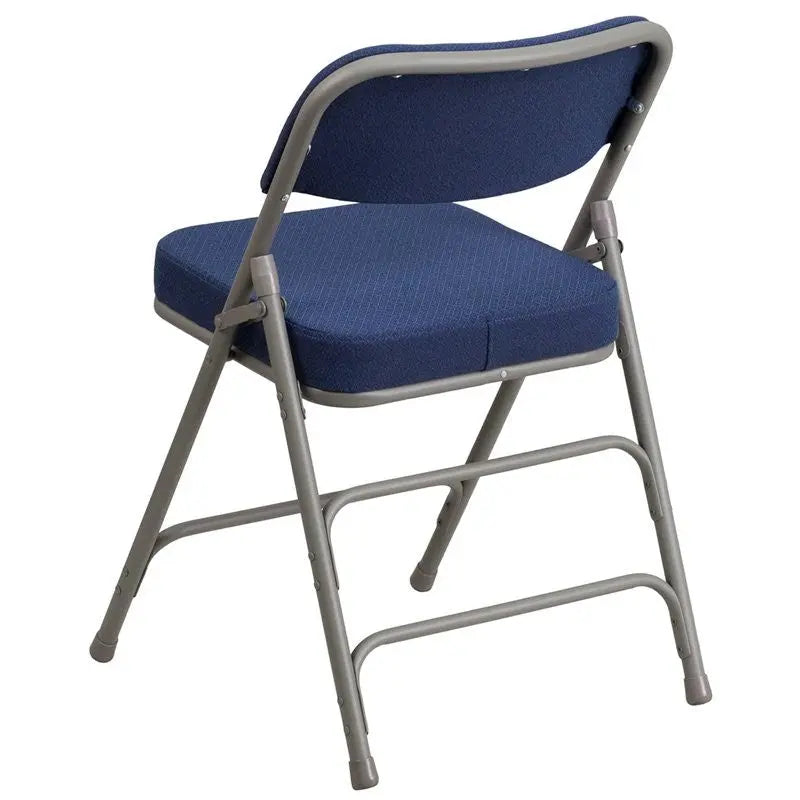 Rivera Padded Metal Folding Chair, Navy Fabric Seat/Back, 2.5'' Foam iHome Studio