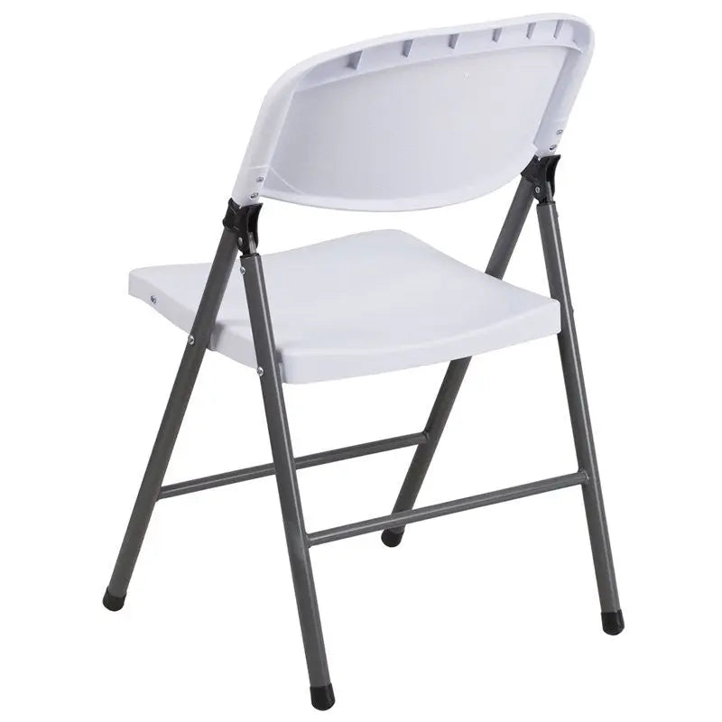 Rivera Plastic Folding Chair, Black with Charcoal Frame, Textured Seat iHome Studio